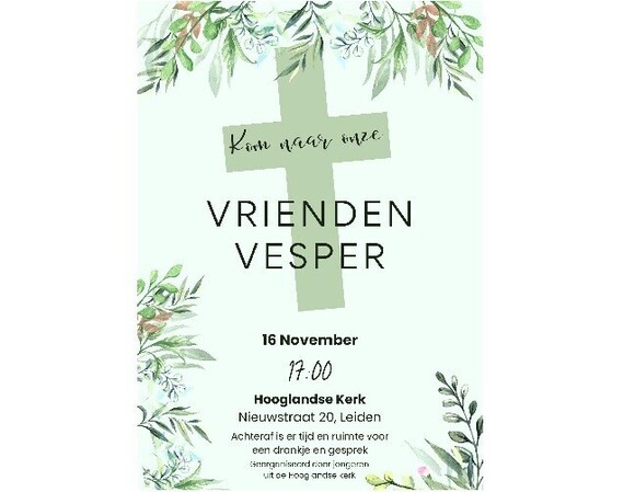 UITNODIGING voor de VRIENDEN VESPER